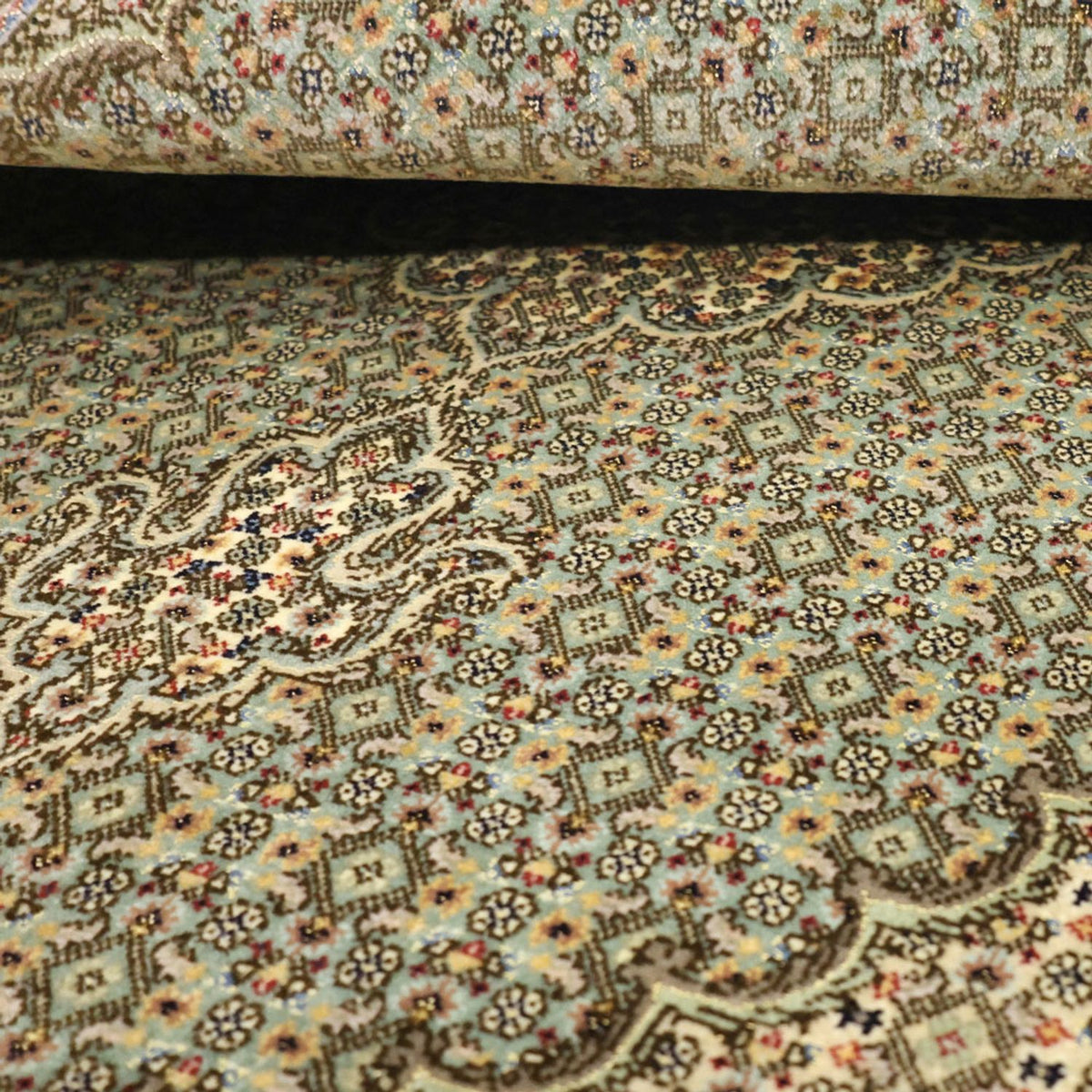 Tapis persan - Tabriz - Royal - 153 x 101 cm - vert olive