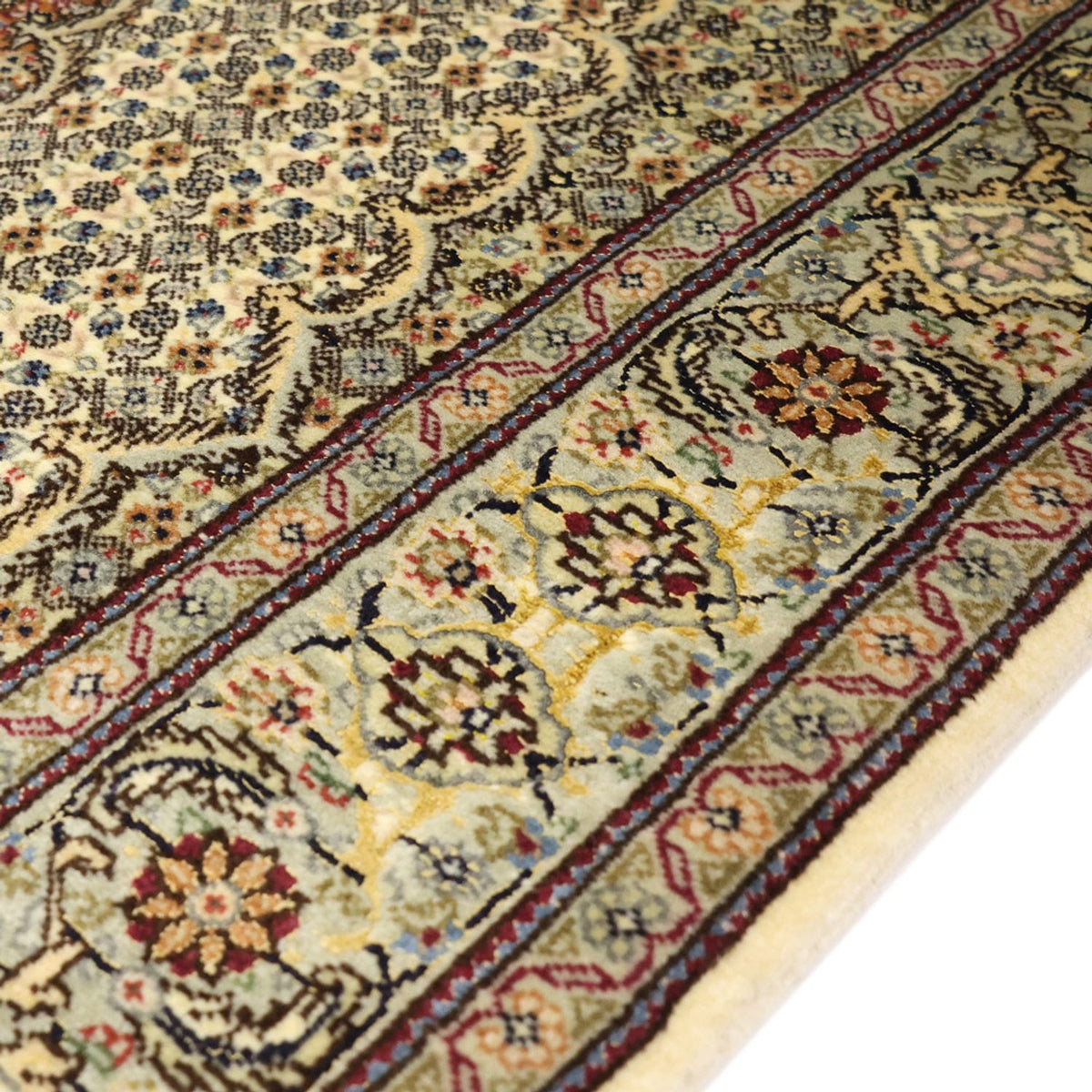 Tapis persan - Tabriz - Royal - 150 x 102 cm - vert olive