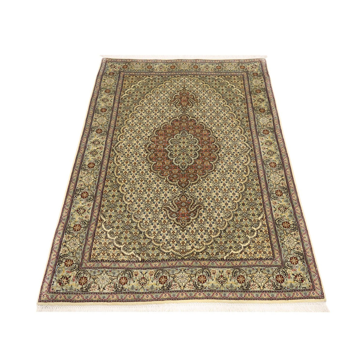 Tapis persan - Tabriz - Royal - 150 x 102 cm - vert olive