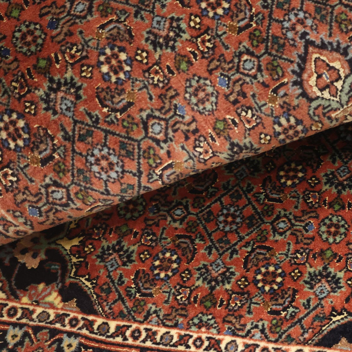 Tapis persan - Bidjar - 140 x 68 cm - rouge foncé