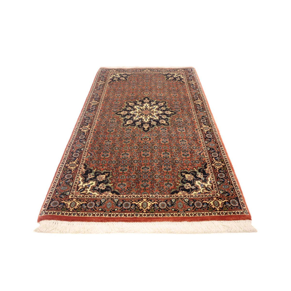 Tapis persan - Bidjar - 140 x 68 cm - rouge foncé