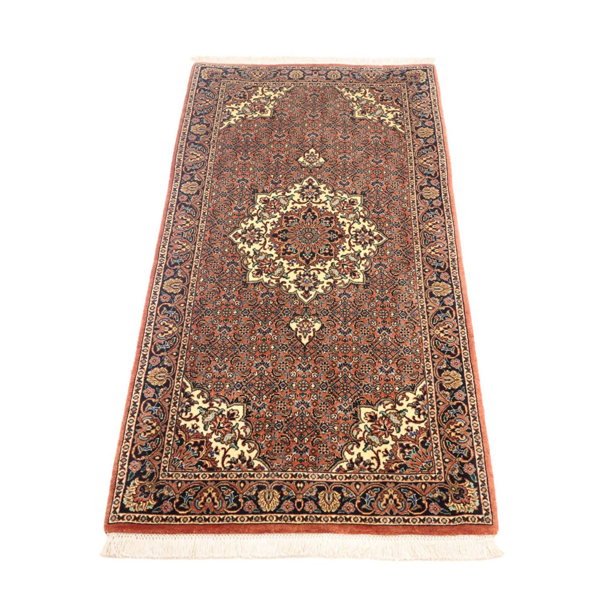 Tapis persan - Bidjar - 145 x 73 cm - rouge foncé