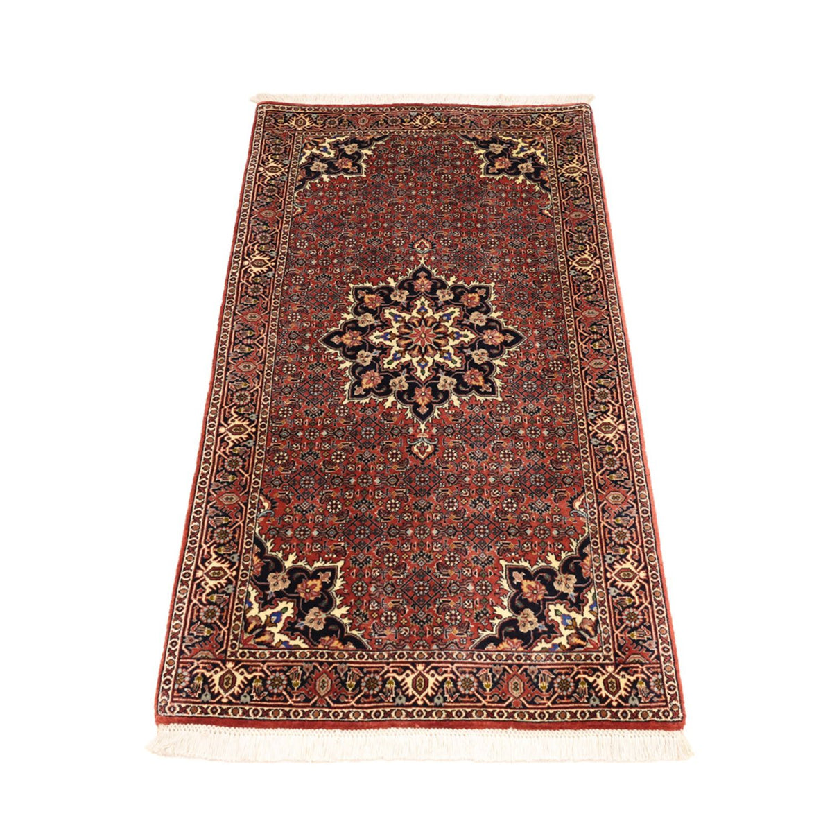 Tapis persan - Bidjar - 135 x 73 cm - rouge foncé