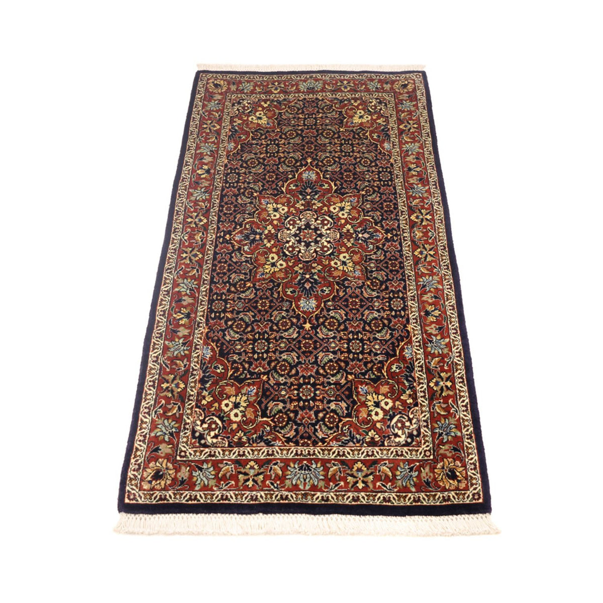Tapis persan - Bidjar - 139 x 70 cm - rouge foncé