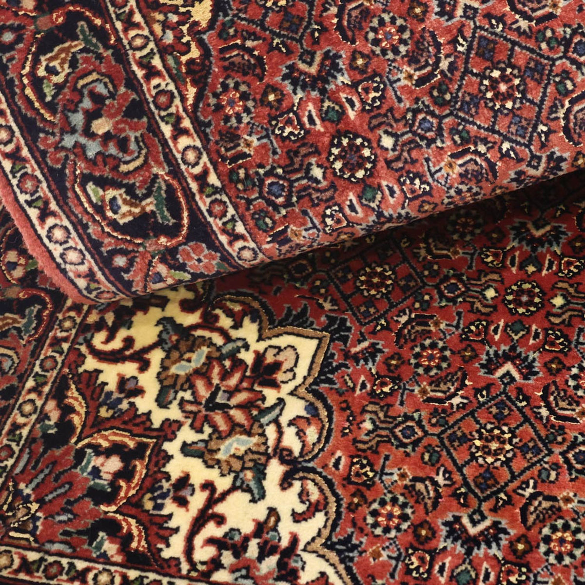 Tapis persan - Bidjar - 148 x 69 cm - rouge foncé