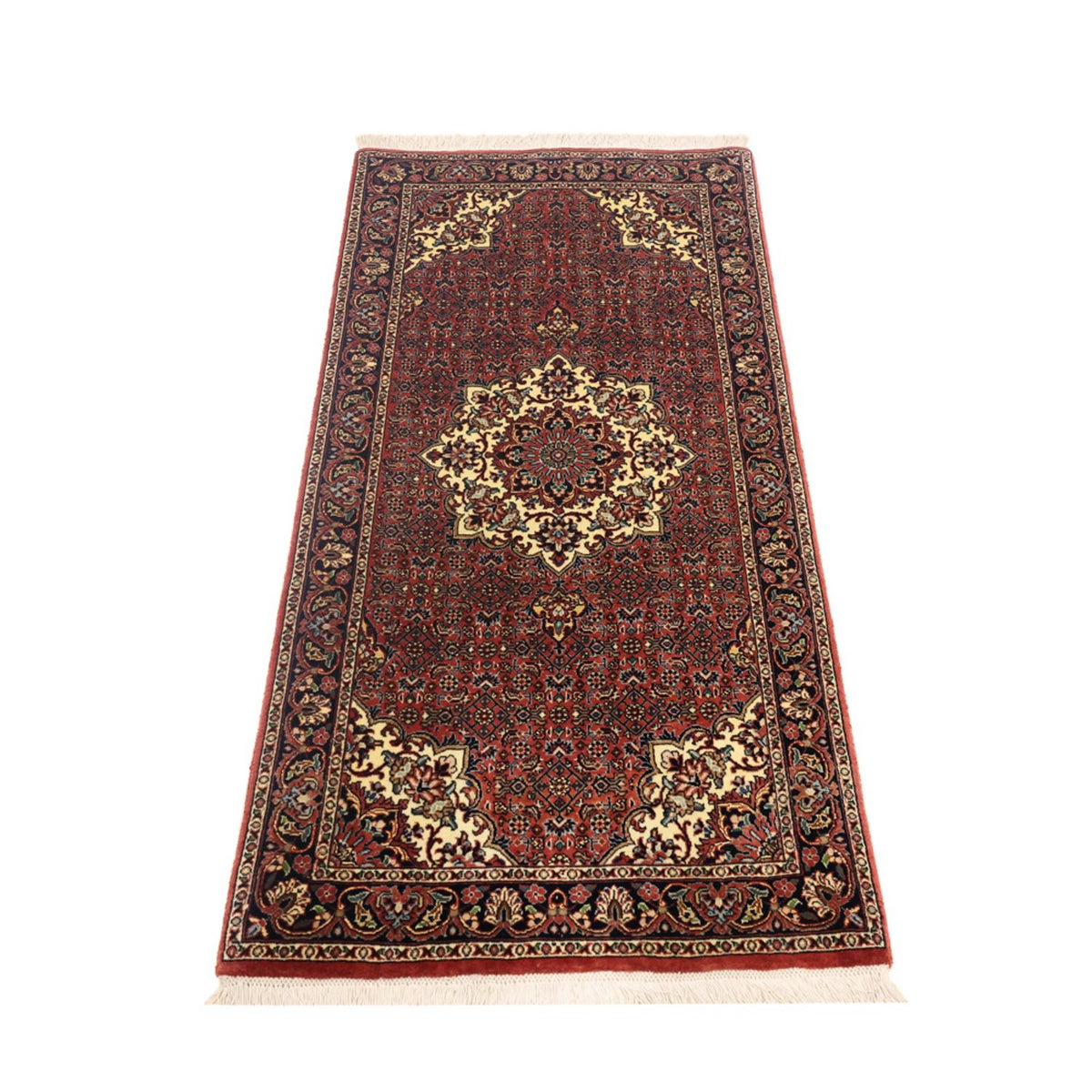 Tapis persan - Bidjar - 148 x 69 cm - rouge foncé