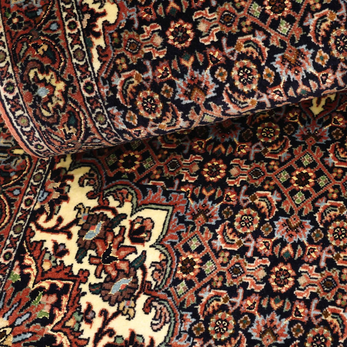 Tapis persan - Bidjar - Royal - 137 x 70 cm - rouge foncé