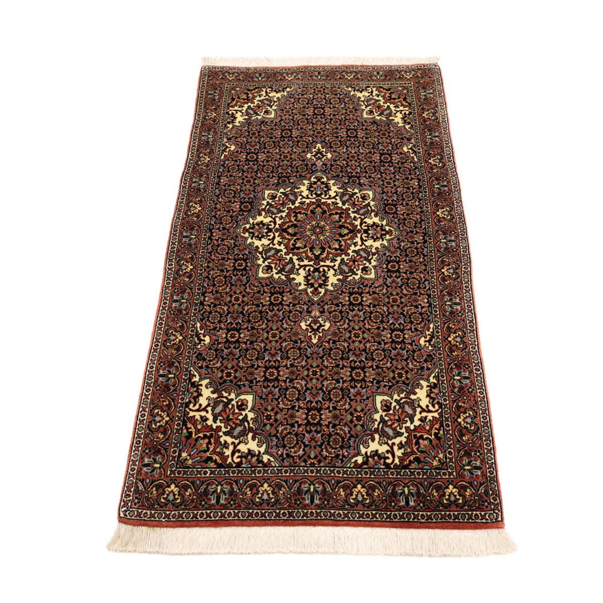 Tapis persan - Bidjar - Royal - 137 x 70 cm - rouge foncé