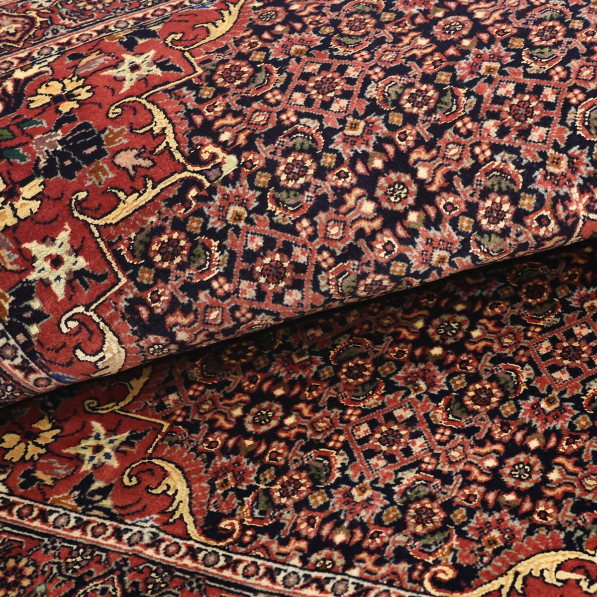 Tapis persan - Bidjar - Royal - 147 x 91 cm - rouge foncé