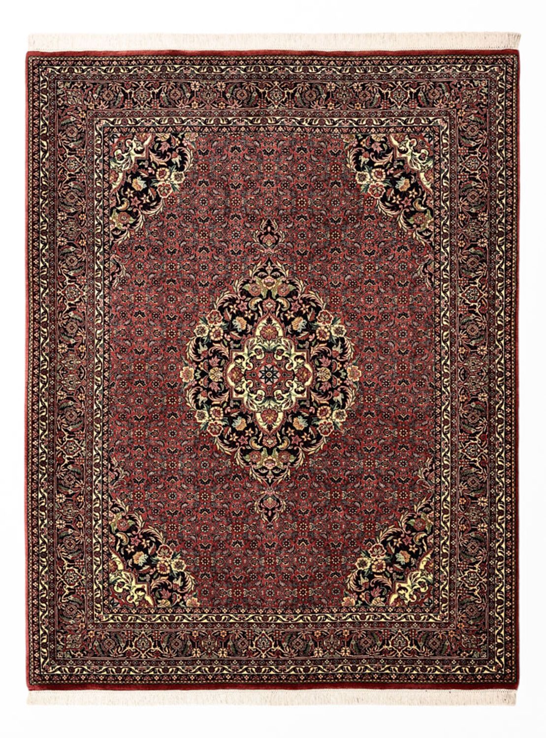 Tapis persan - Bidjar - Royal - 199 x 156 cm - rouge foncé