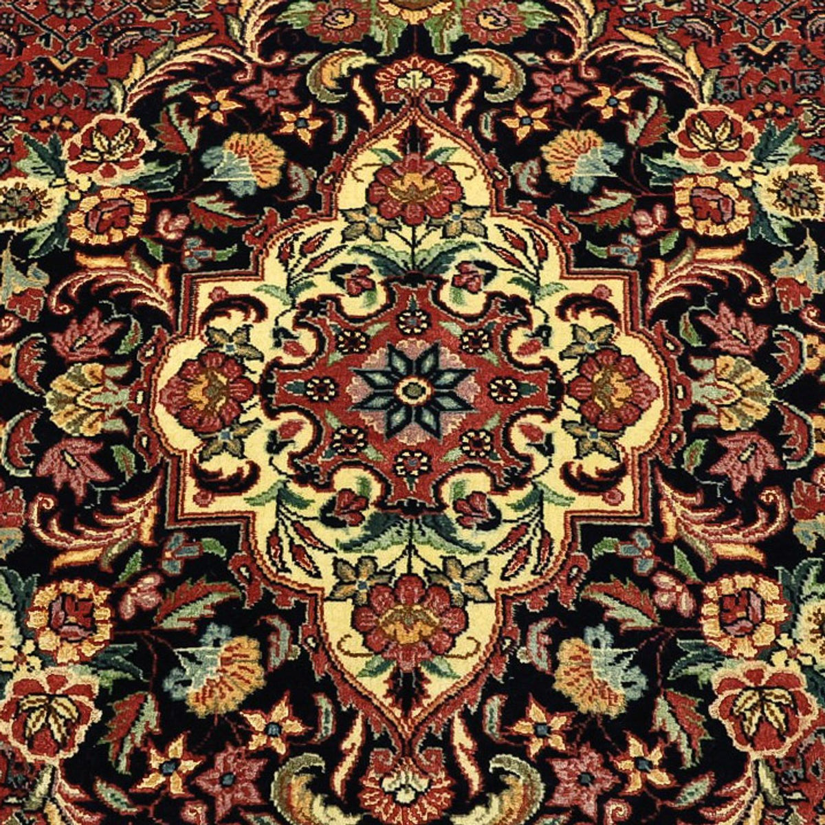 Tapis persan - Bidjar - Royal - 199 x 156 cm - rouge foncé