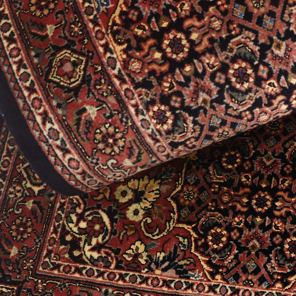 Tapis persan - Bidjar - Royal - 140 x 70 cm - rouge foncé