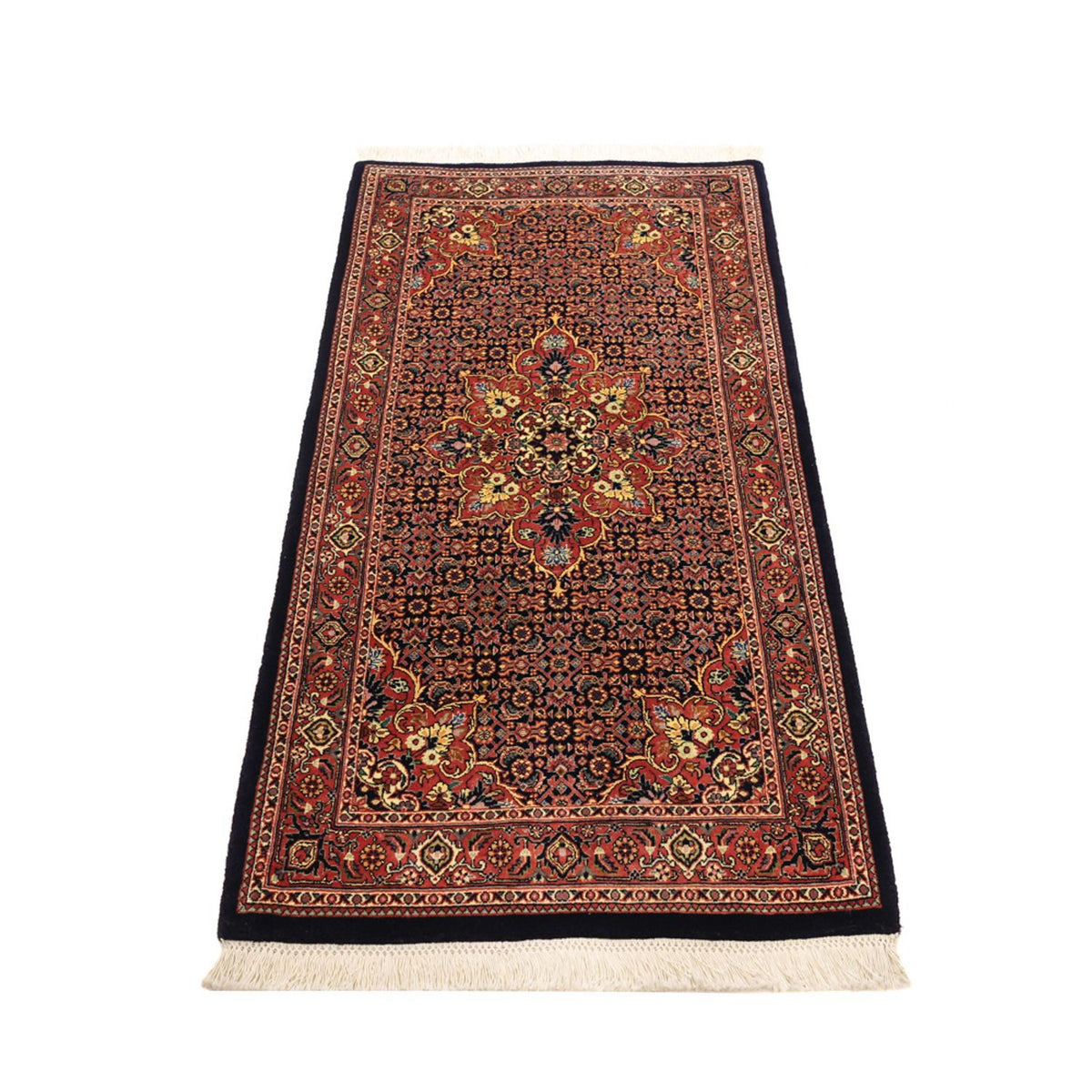 Tapis persan - Bidjar - Royal - 140 x 70 cm - rouge foncé