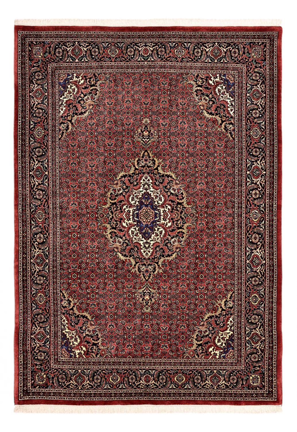 Tapis persan - Bidjar - Royal - 204 x 145 cm - rouge foncé
