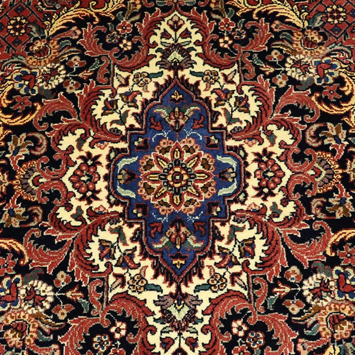 Tapis persan - Bidjar - Royal - 204 x 145 cm - rouge foncé