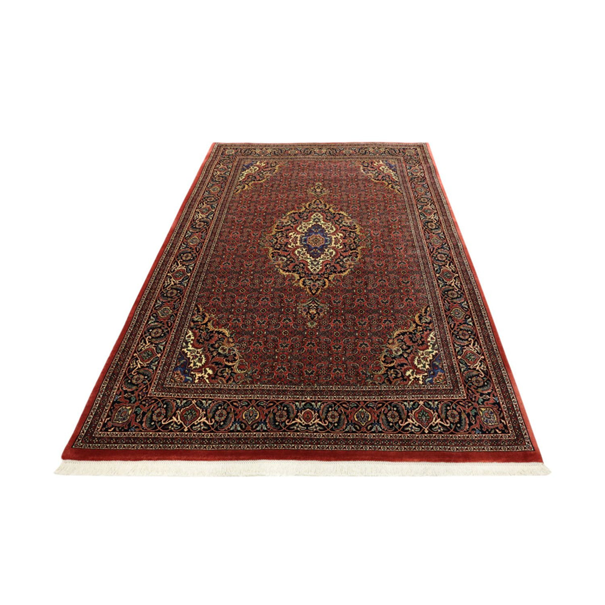 Tapis persan - Bidjar - Royal - 204 x 145 cm - rouge foncé