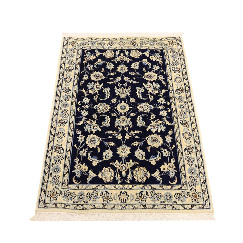Tapis persan - Nain - Royal - 114 x 77 cm - bleu foncé