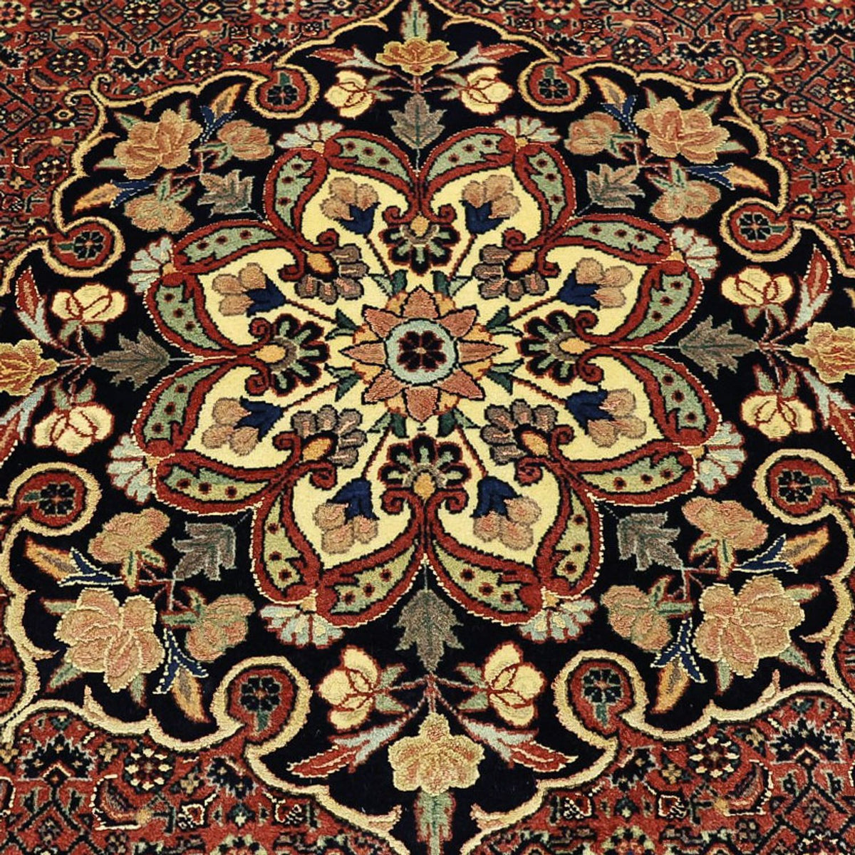 Tapis persan - Bidjar - Royal - 198 x 139 cm - rouge foncé
