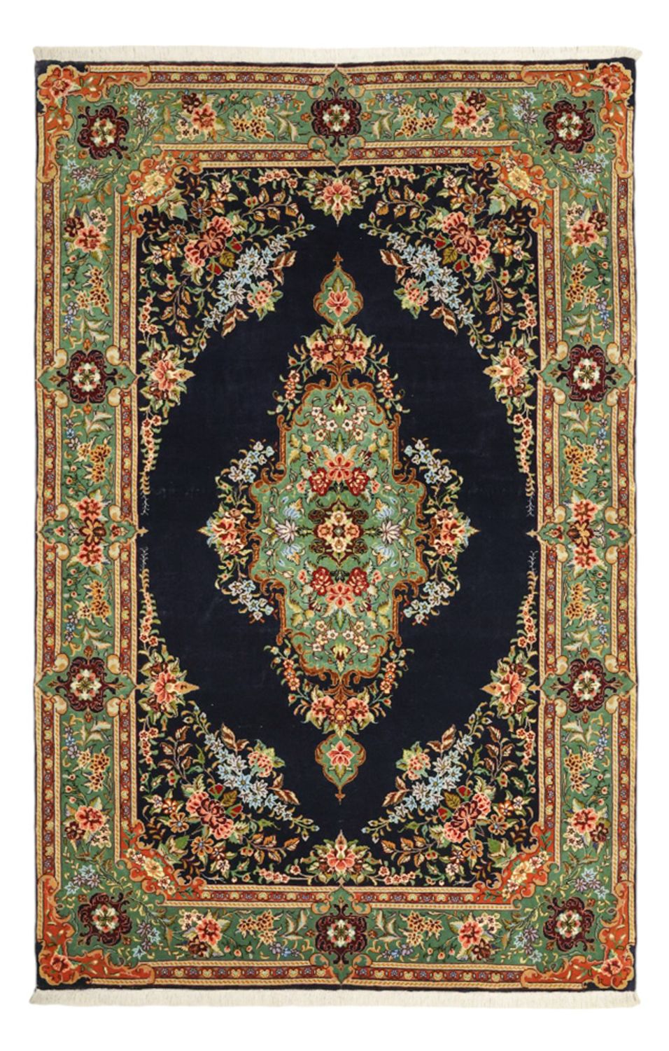 Tapis persan - Classique - 161 x 102 cm - bleu foncé