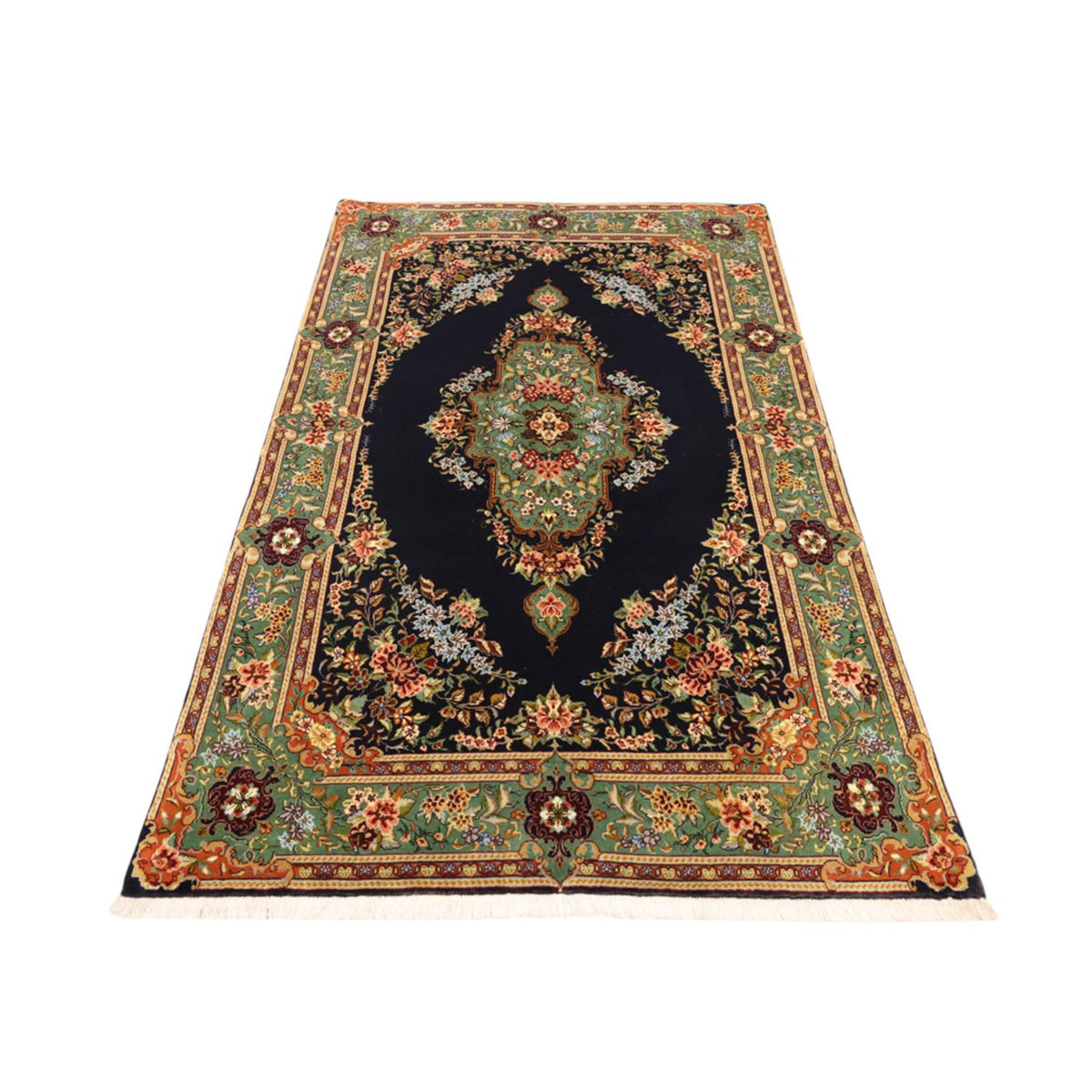 Tapis persan - Classique - 161 x 102 cm - bleu foncé