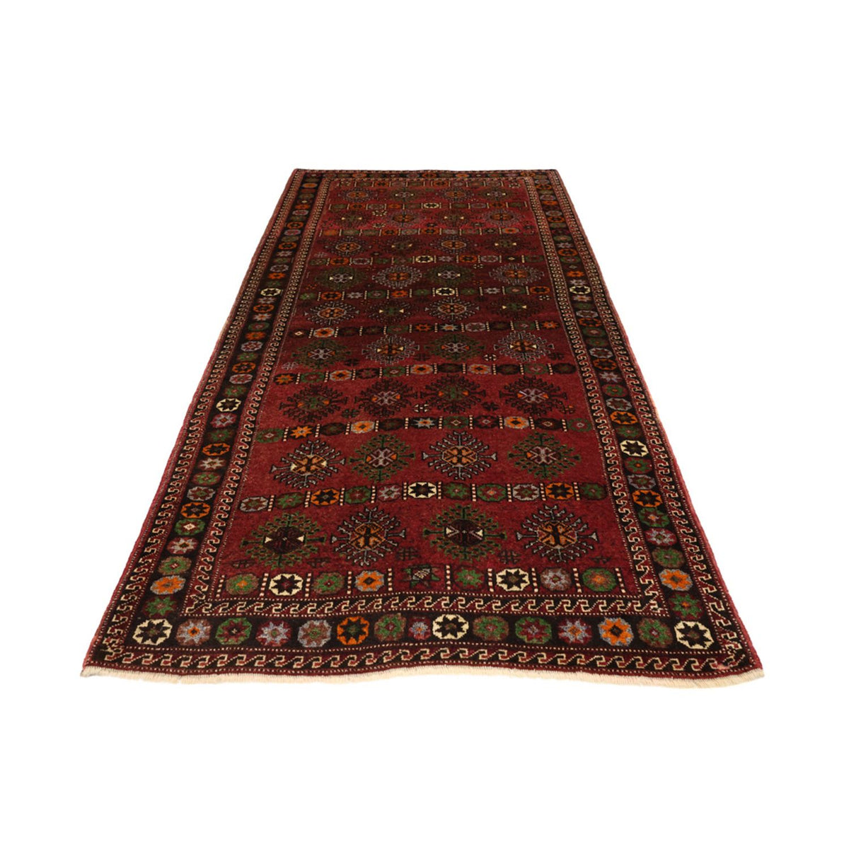 Tapis persan - Nomadic - 300 x 150 cm - rouge foncé