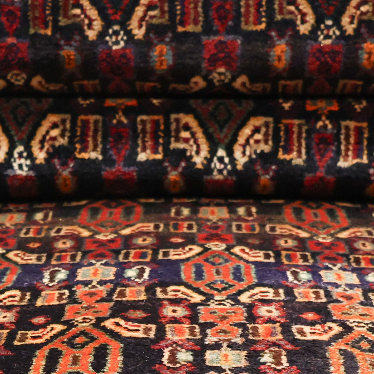 Tapis de couloir Tapis persan - Nomadic - 294 x 129 cm - rouge foncé