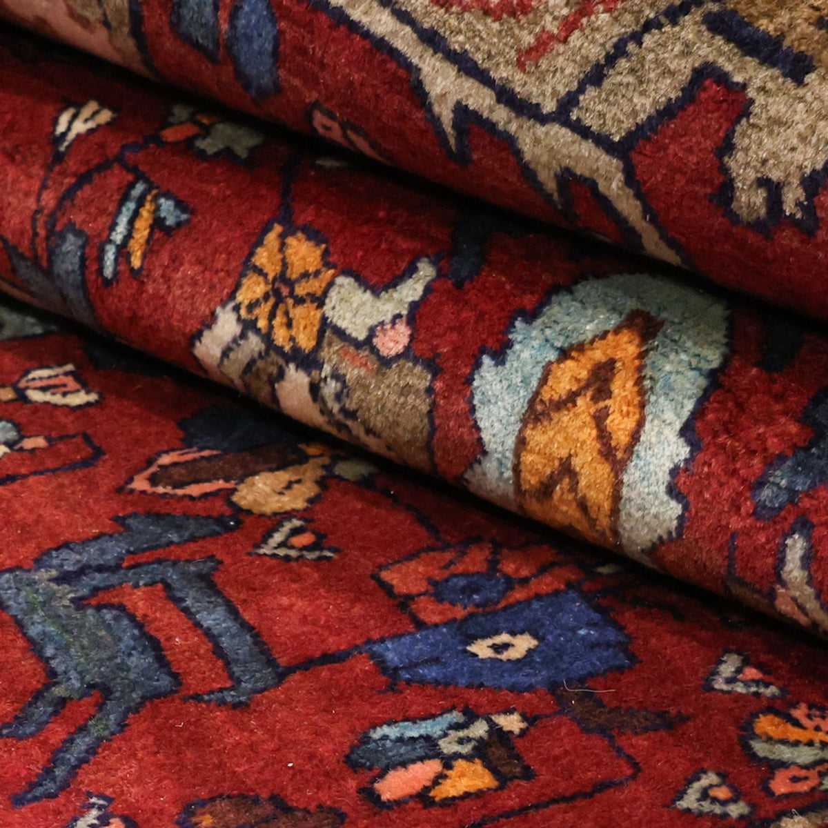 Tapis de couloir Tapis persan - Nomadic - 331 x 145 cm - rouge