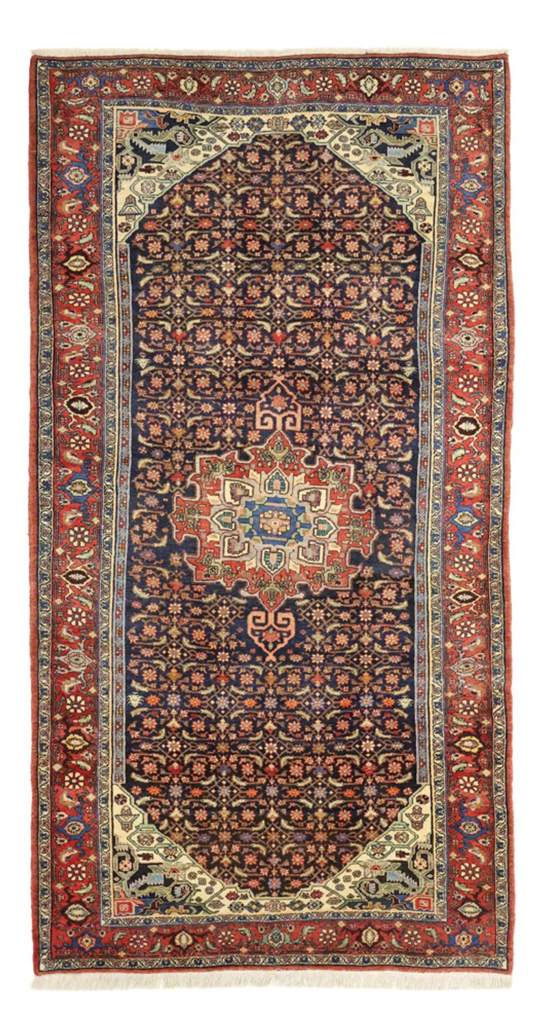 Tapis de couloir Tapis persan - Bidjar - 276 x 146 cm - rouge foncé