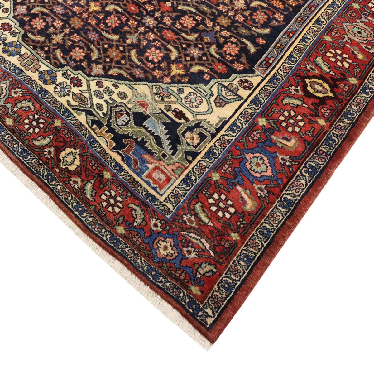 Tapis de couloir Tapis persan - Bidjar - 276 x 146 cm - rouge foncé