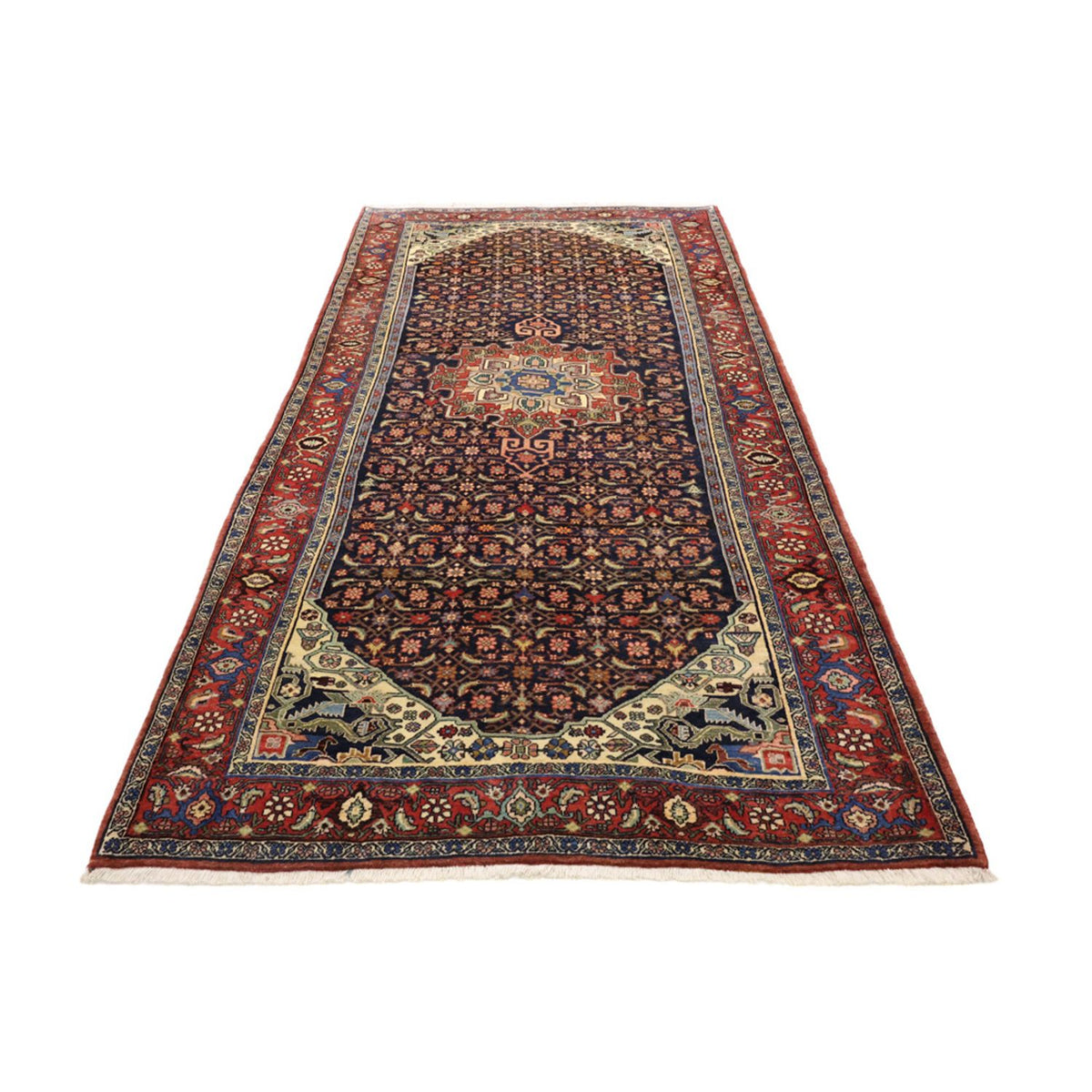 Tapis de couloir Tapis persan - Bidjar - 276 x 146 cm - rouge foncé