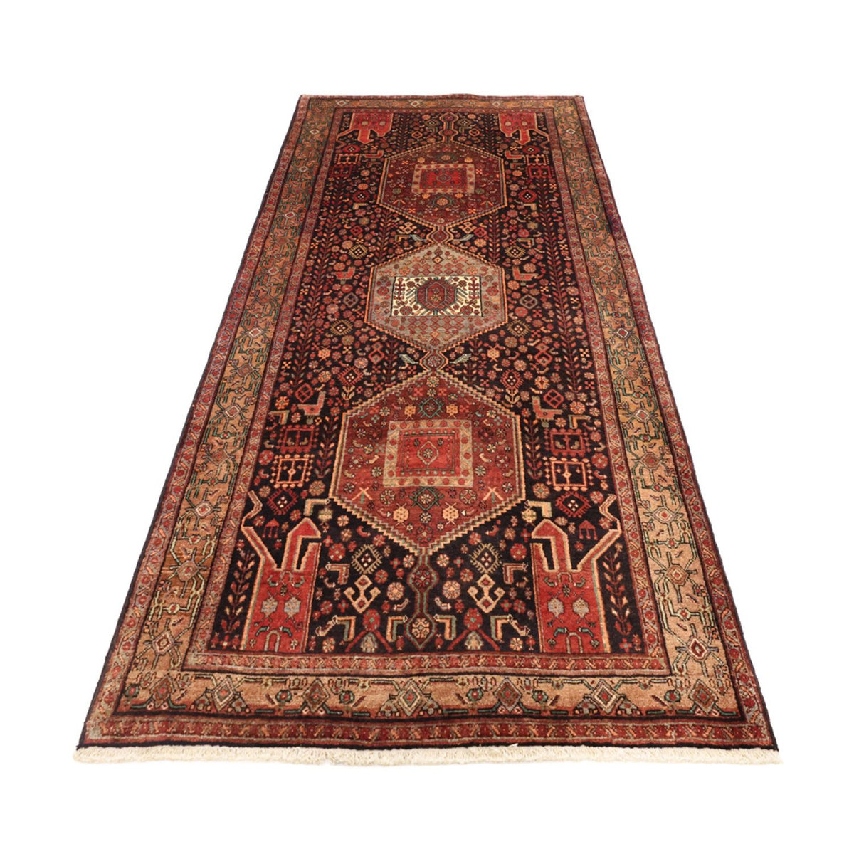 Tapis de couloir Tapis persan - Nomadic - 295 x 130 cm - rouge foncé