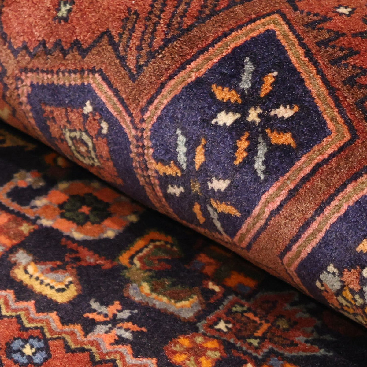 Tapis persan - Nomadic - 158 x 99 cm - rouge foncé