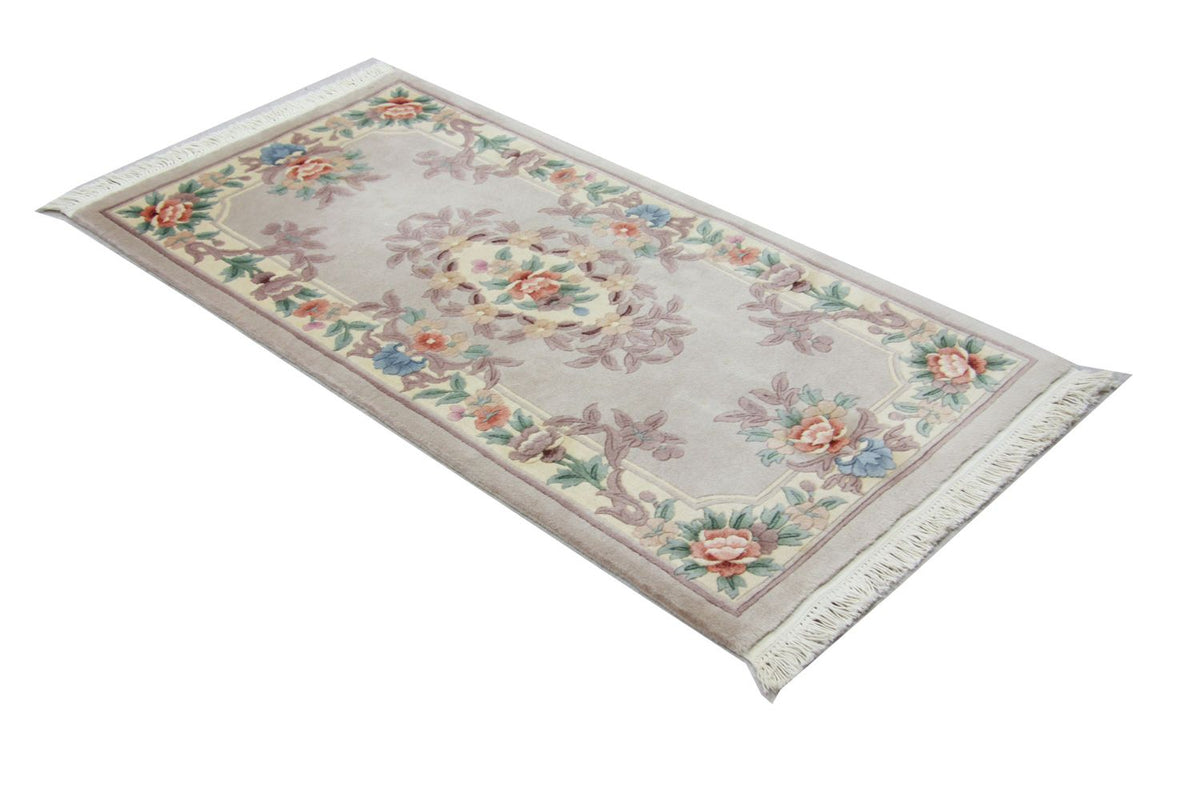 Tapis chinois - 137 x 70 cm - argent