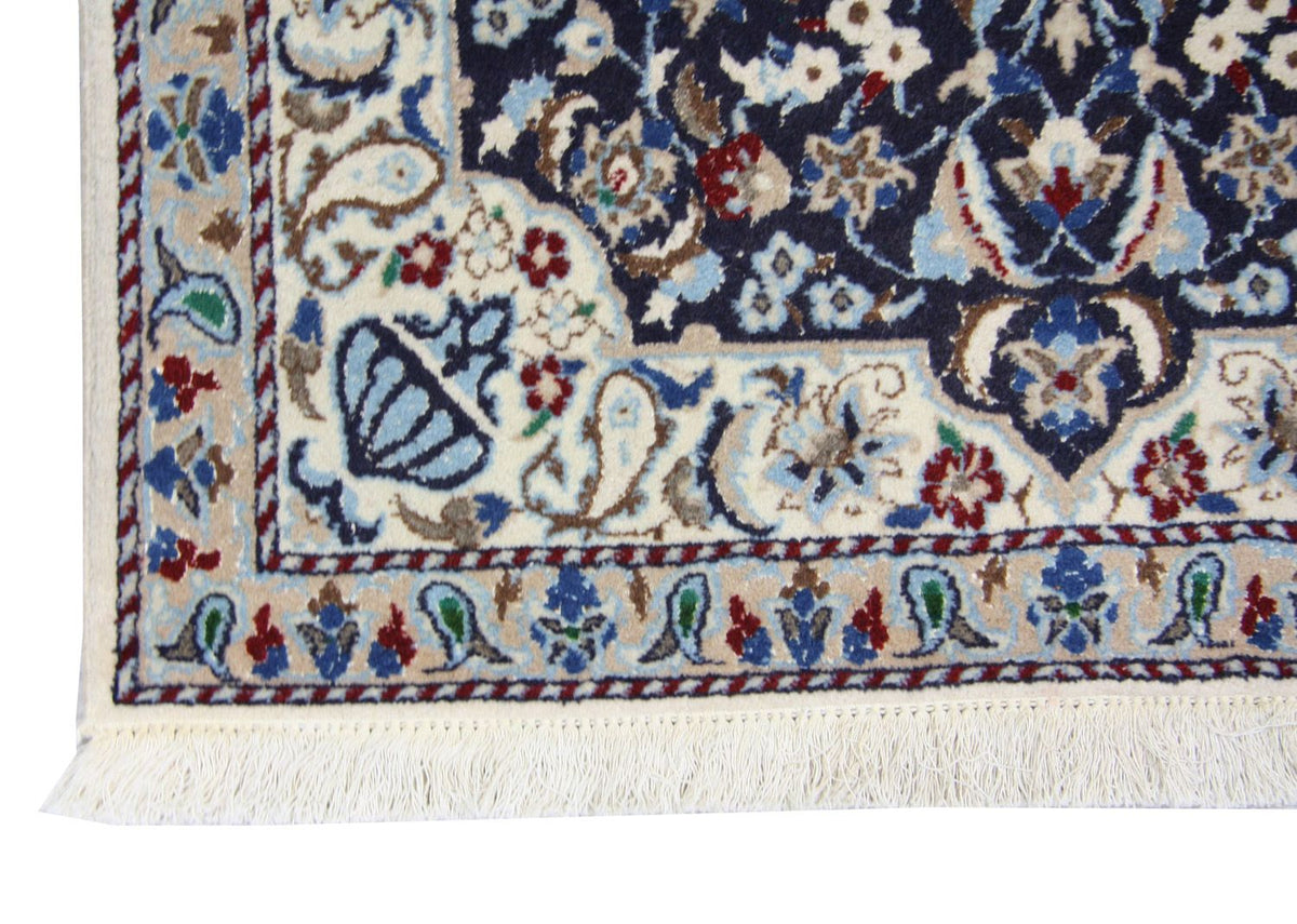 Tapis persan - Nain - 128 x 88 cm - bleu