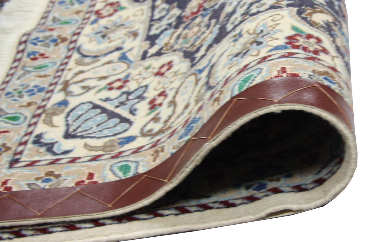 Tapis persan - Nain - 128 x 88 cm - bleu