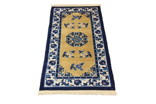 Tapis chinois - 137 x 69 cm - bleu