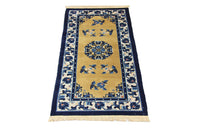 Tapis chinois - 137 x 69 cm - bleu