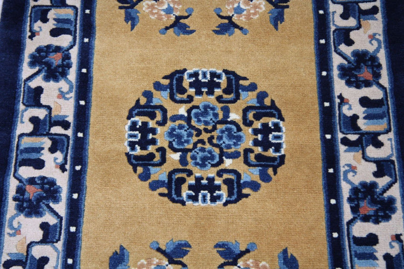 Tapis chinois - 137 x 69 cm - bleu