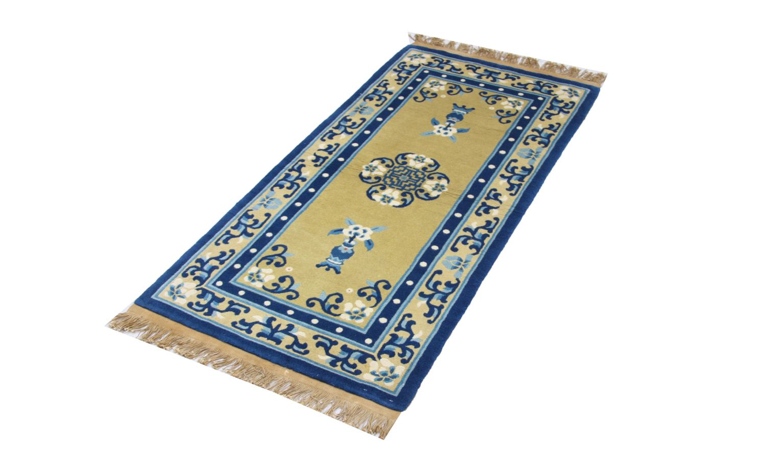 Tapis chinois - 152 x 76 cm - bleu