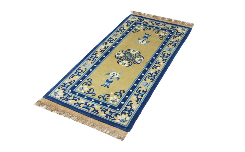 Tapis chinois - 152 x 76 cm - bleu