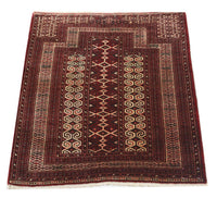Tapis afghan - Boukhara - 120 x 90 cm - rouge foncé