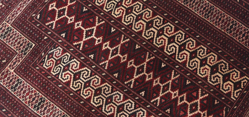 Tapis afghan - Boukhara - 120 x 90 cm - rouge foncé