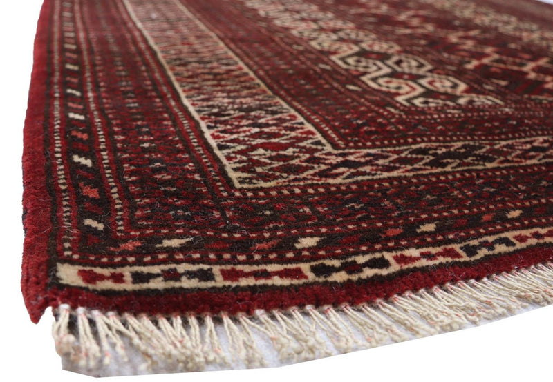 Tapis afghan - Boukhara - 120 x 90 cm - rouge foncé