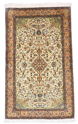 Tapis en soie - Soie du Cachemire - 155 x 99 cm - beige