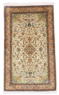Tapis en soie - Soie du Cachemire - 155 x 99 cm - beige