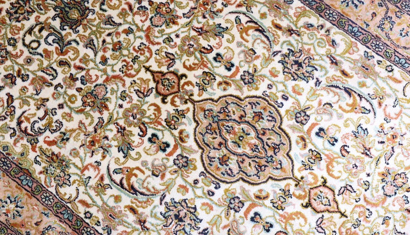 Tapis en soie - Soie du Cachemire - 155 x 99 cm - beige