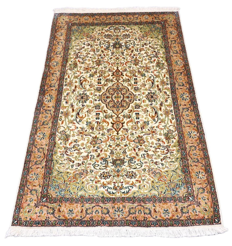 Tapis en soie - Soie du Cachemire - 155 x 99 cm - beige