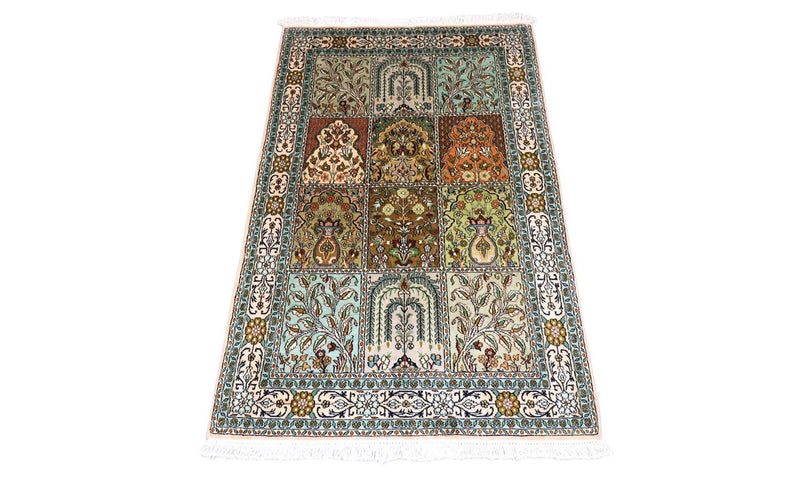 Tapis en soie - Soie du Cachemire - 151 x 95 cm - turquoise