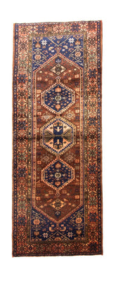 Tapis de couloir Tapis persan - Nomadic - 303 x 115 cm - bleu