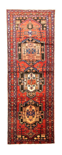 Tapis de couloir Tapis persan - Nomadic - 312 x 106 cm - rouge